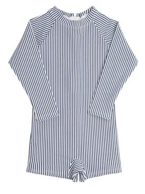 Minnow unisex navy stripe rashguard one piece